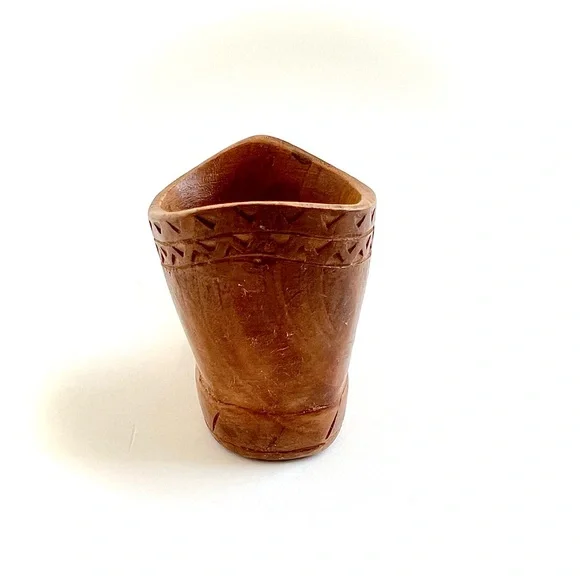 Vintage Hand-Carved Wooden Opanci Boot Figurine Rustic Folk Art Home Decor - Picture 2 of 10